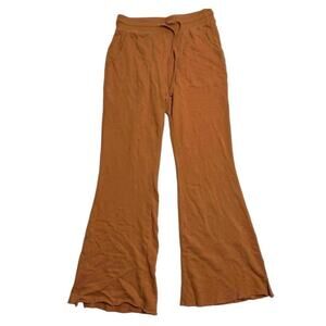 Aerie burnt orange wide leg flare cotton sweatpants waist and pockets size small